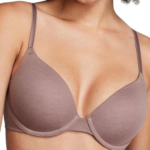Victoria's Secret Wear Everywear T-Shirt Lightly Lined Bra Underwire Tan 36B - Picture 1 of 7